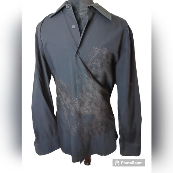 INC, black, buttondown shirt - Picture 3 of 5